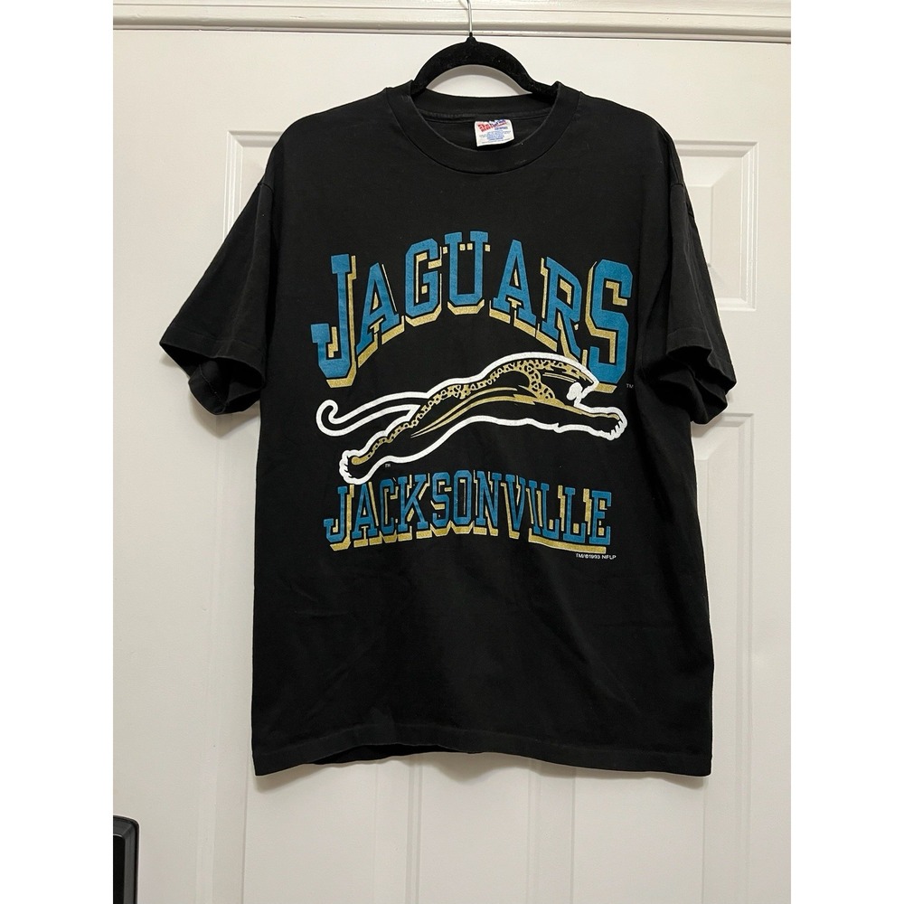 VTG NFL Jacksonville Jaguars Banned Logo T Shirt 1993 Black Size L Gameday Sport